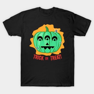 Alien Spooky Halloween Pumpkin - Trick or Treat T-Shirt